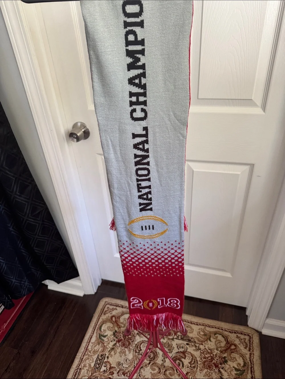 National Championship Red & Gray Scarf